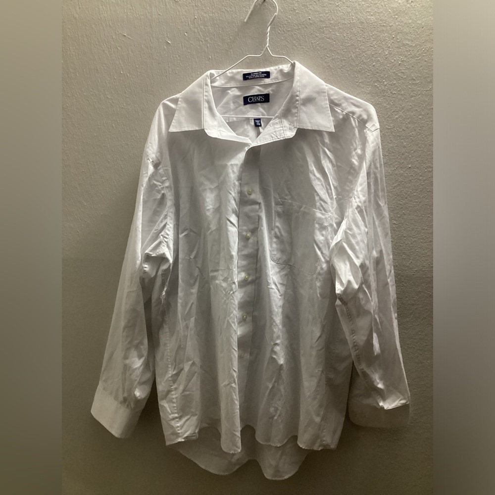 Men’s Chaps 17 34/35 XL Classic Fit White Button Down Tote9